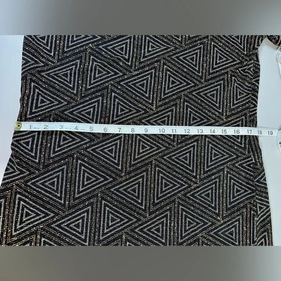 LuLaRoe Black and metallic gold Triangle Midi Dress - Picture 11 of 15